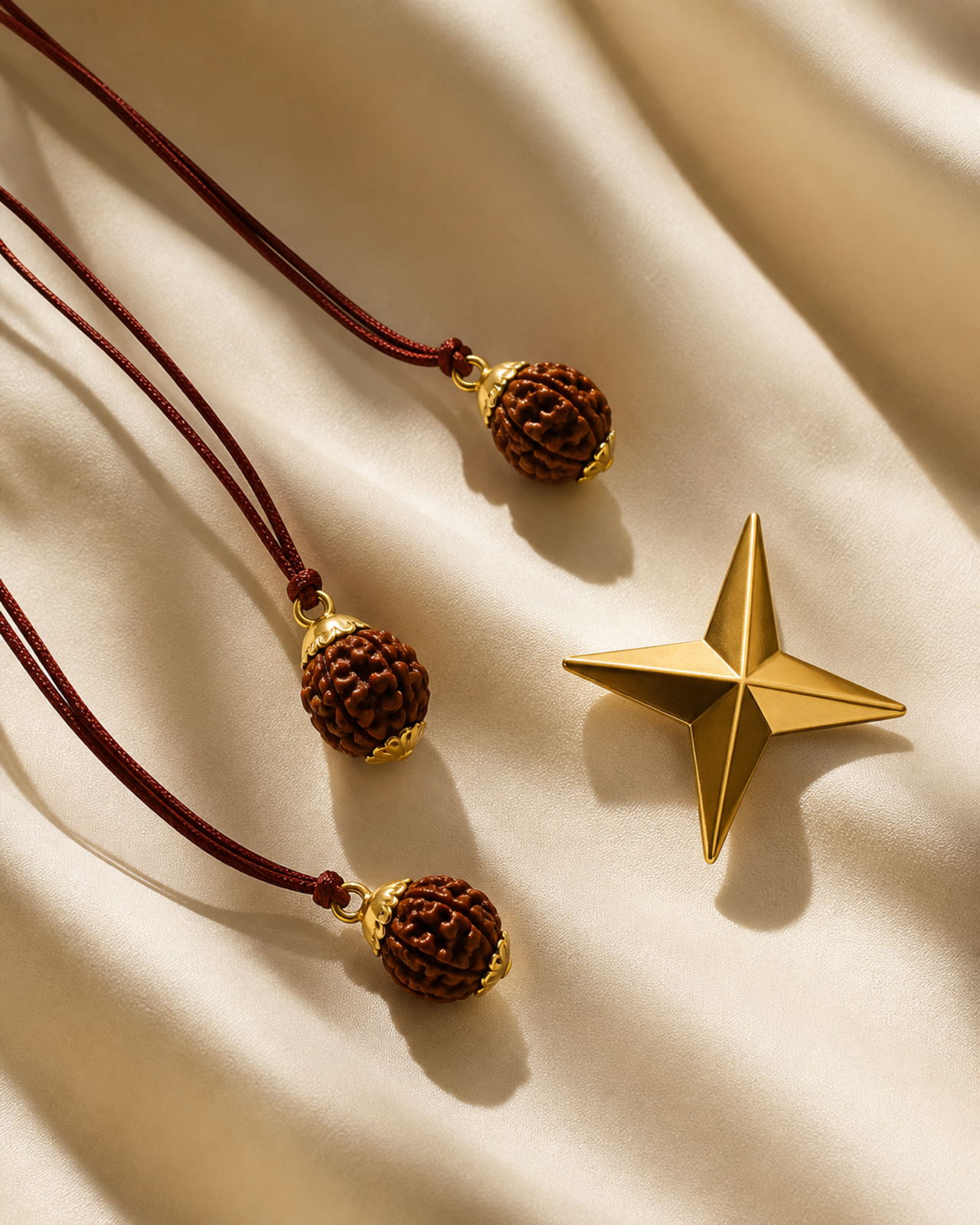 Single sacred rudraksha bead on a cord